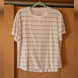CALIA White Striped Crew Neck T-Shirt